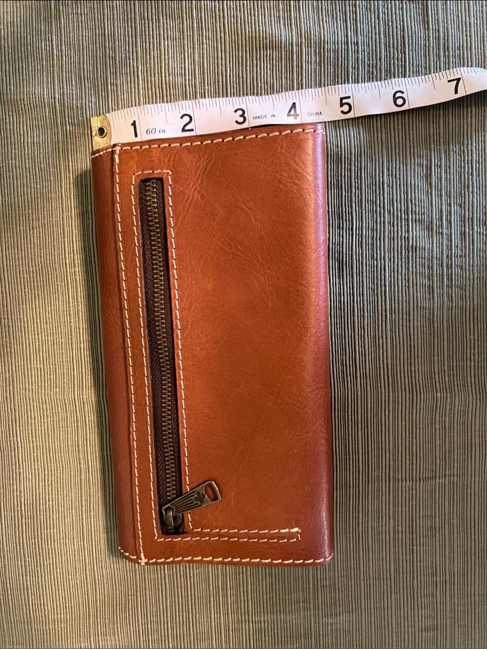 Patricia Nash Cognac Leather Crossbody with Buckle Detail and Matching Wallet